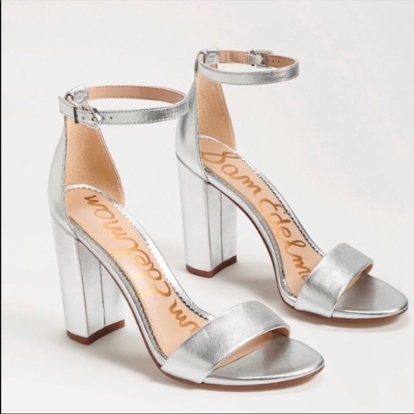 sam edelman silver block heel